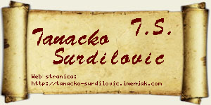 Tanacko Šurdilović vizit kartica